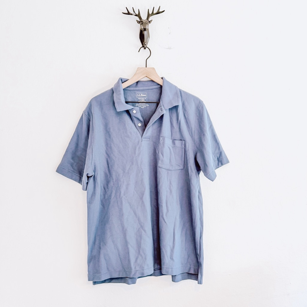 L.L.Bean Men's Blue Polo Shirt Size Large